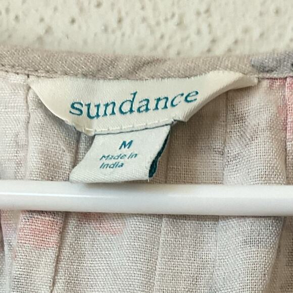 Sundance Floret Linen Blend Floral Shift Dress Size Medium Grey Blue Pink White - Picture 6 of 11